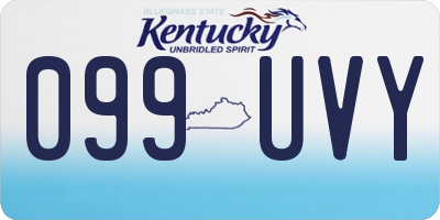 KY license plate 099UVY