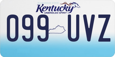 KY license plate 099UVZ