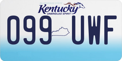 KY license plate 099UWF