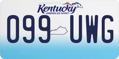 KY license plate 099UWG