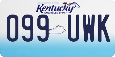 KY license plate 099UWK
