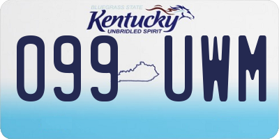 KY license plate 099UWM