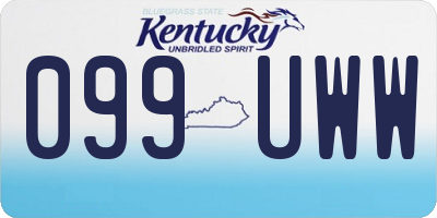 KY license plate 099UWW