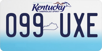 KY license plate 099UXE