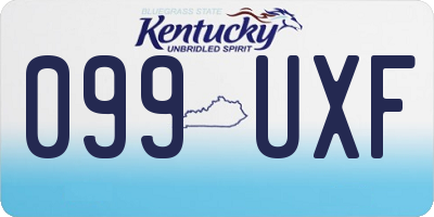 KY license plate 099UXF