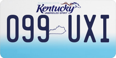 KY license plate 099UXI