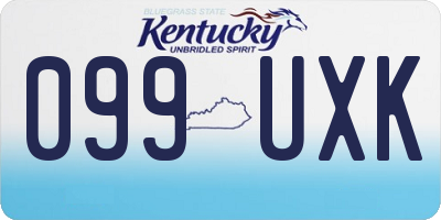 KY license plate 099UXK