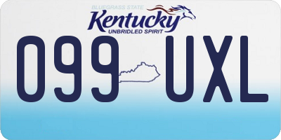KY license plate 099UXL
