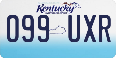 KY license plate 099UXR