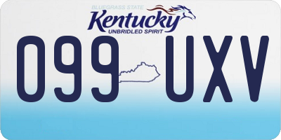KY license plate 099UXV