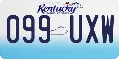 KY license plate 099UXW