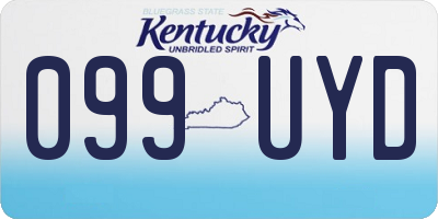 KY license plate 099UYD