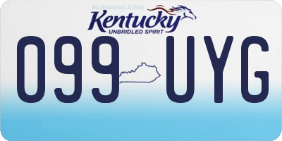 KY license plate 099UYG