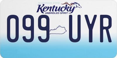 KY license plate 099UYR