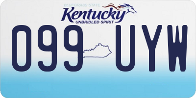 KY license plate 099UYW