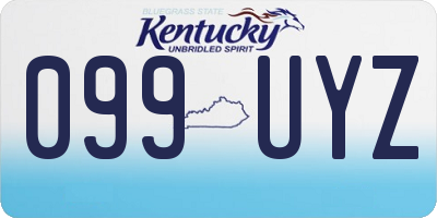 KY license plate 099UYZ