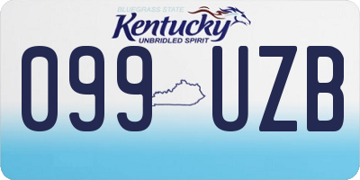 KY license plate 099UZB