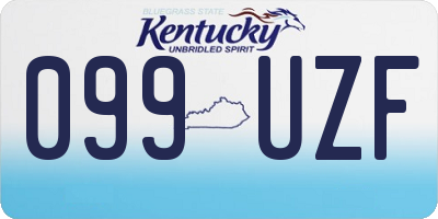 KY license plate 099UZF