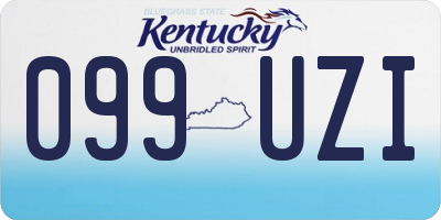 KY license plate 099UZI