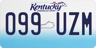 KY license plate 099UZM
