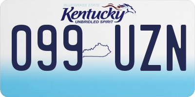 KY license plate 099UZN