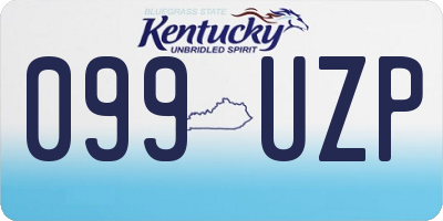 KY license plate 099UZP