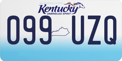 KY license plate 099UZQ