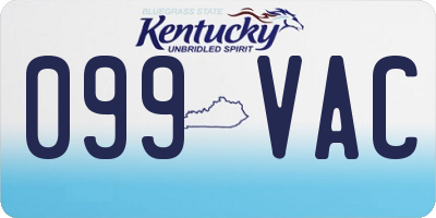 KY license plate 099VAC