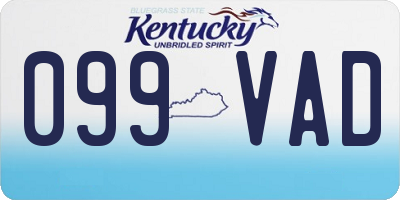KY license plate 099VAD