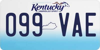 KY license plate 099VAE