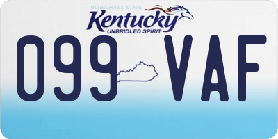 KY license plate 099VAF