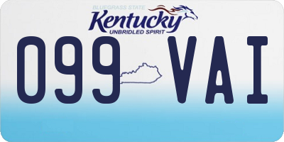 KY license plate 099VAI