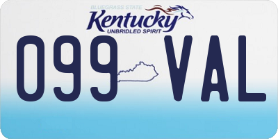 KY license plate 099VAL