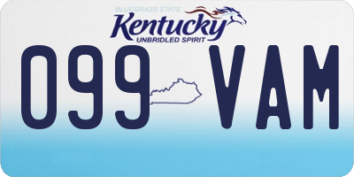 KY license plate 099VAM