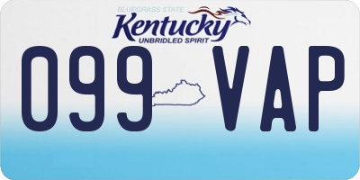 KY license plate 099VAP