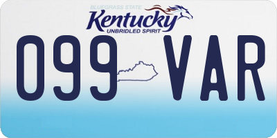 KY license plate 099VAR