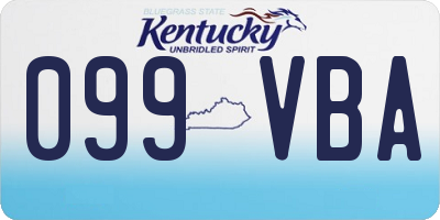 KY license plate 099VBA