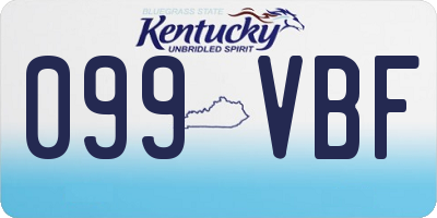 KY license plate 099VBF