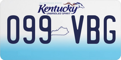 KY license plate 099VBG