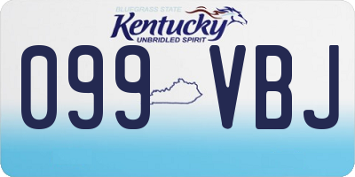 KY license plate 099VBJ