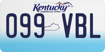 KY license plate 099VBL