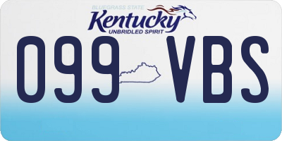 KY license plate 099VBS