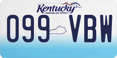 KY license plate 099VBW