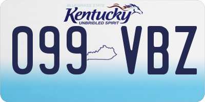 KY license plate 099VBZ