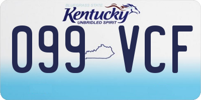 KY license plate 099VCF