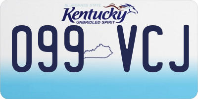 KY license plate 099VCJ