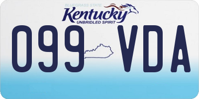KY license plate 099VDA