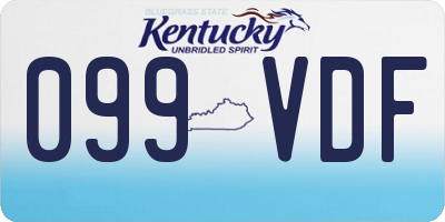 KY license plate 099VDF