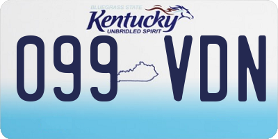 KY license plate 099VDN