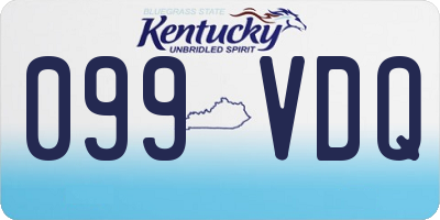 KY license plate 099VDQ